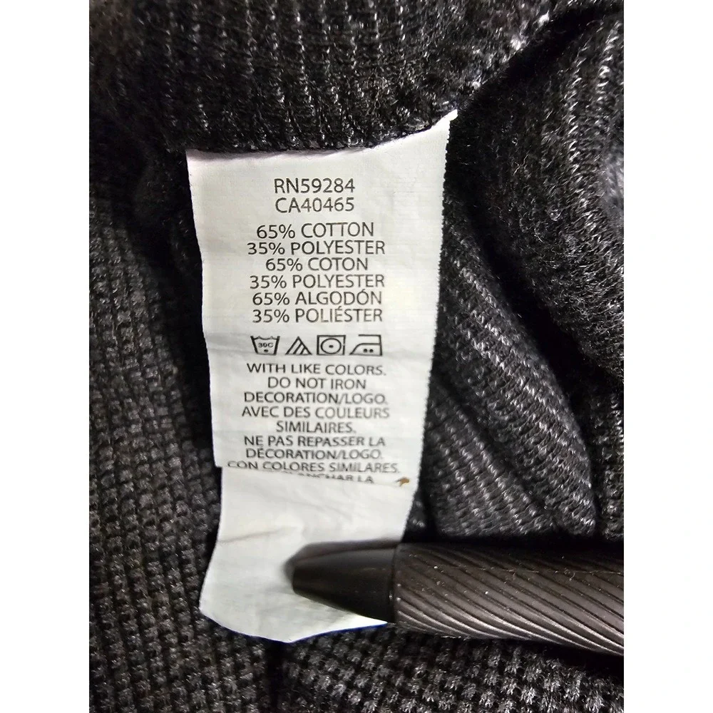 The Children's Place Boys L 10/12 Henley Thermal Long Sleeve Waffle Knit Gray